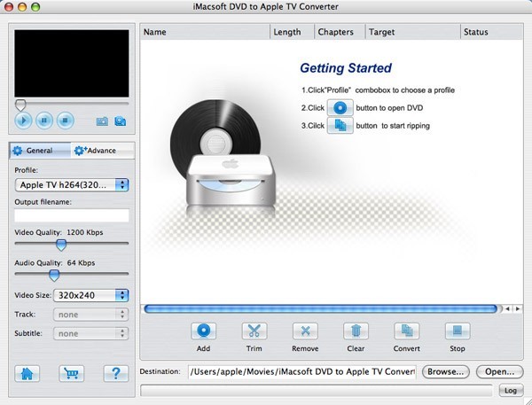 iMacsoft DVD to Apple TV Converter for Mac 2.0.5.0515