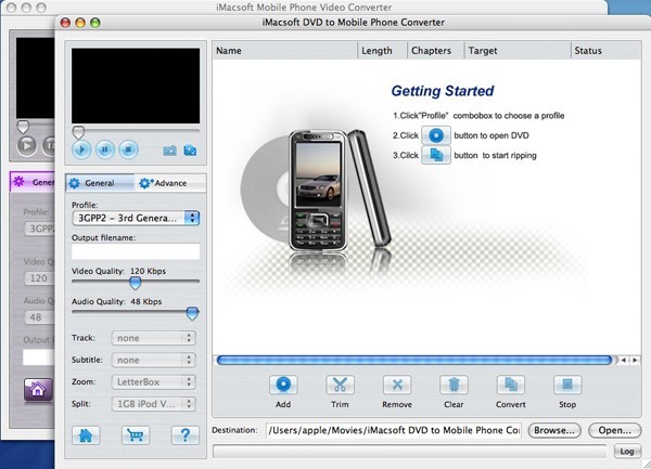 iMacsoft DVD to Mobile Phone Suite for Mac 2.0.3.0605