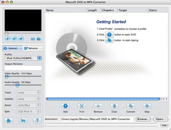 iMacsoft DVD to MP4 Converter for Mac 2.5.9.0809