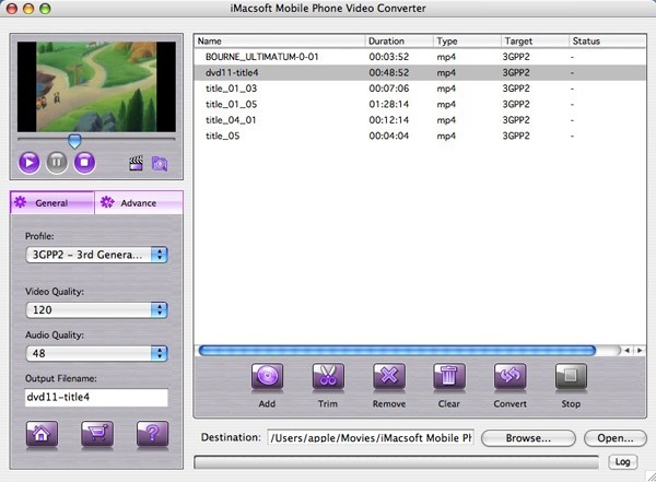 iMacsoft Mobile Phone Video Converter for Mac 2.0.4.0605