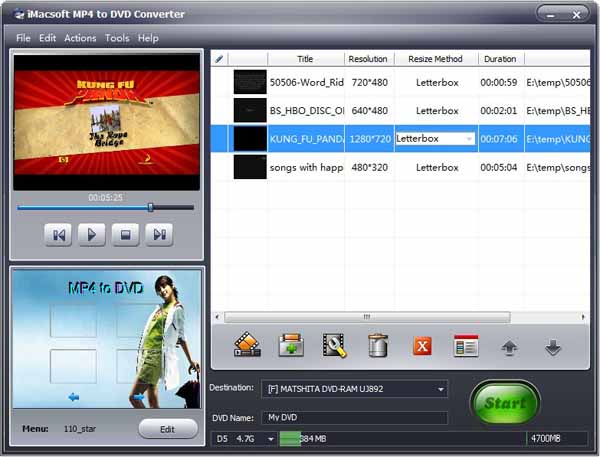 IMacsoft MP4 to DVD Converter 2.4.4.0419
