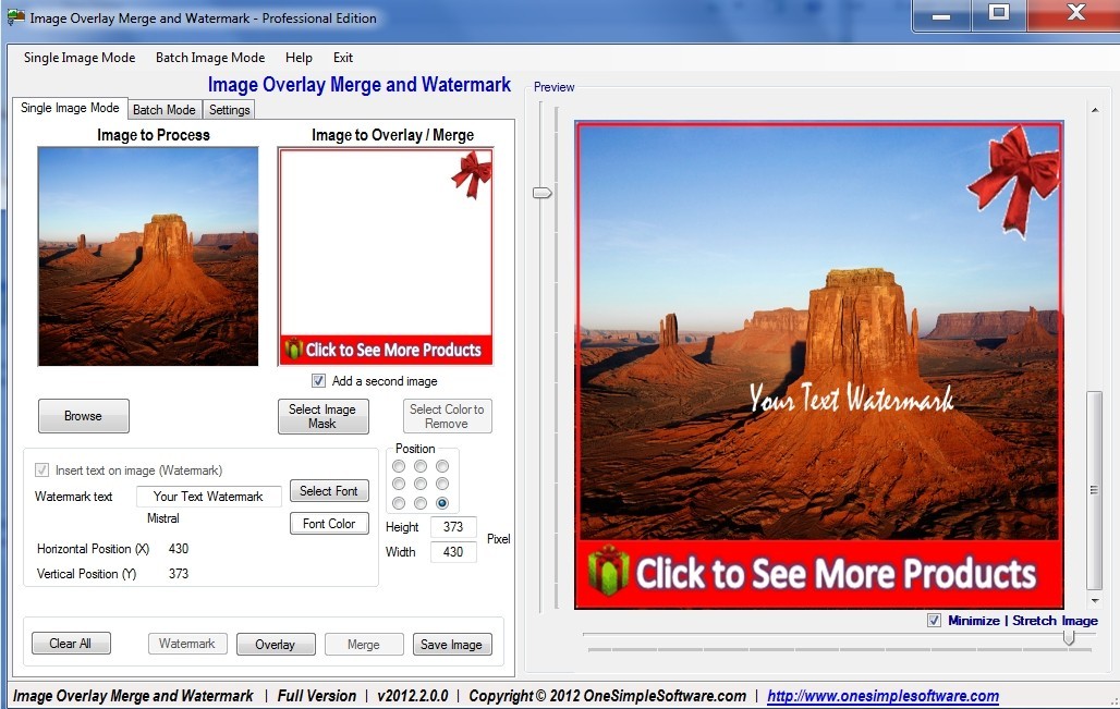 Image overlay merge and watermark Pro 2012.2.0.1
