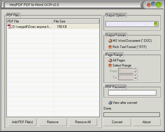 Image PDF to Searchable Word Converter 1.0