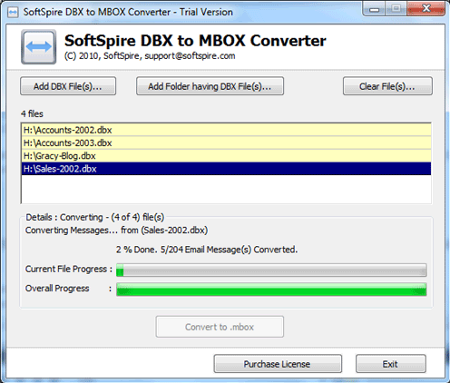 Import DBX to MBOX 4.5.1