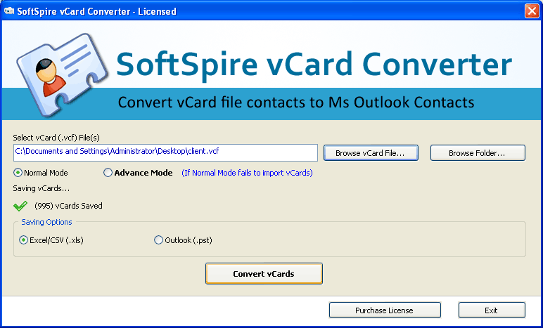 Import vCard to CSV 3.8