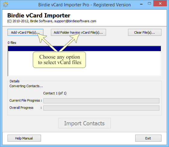 Import vCard to Outlook 2.2