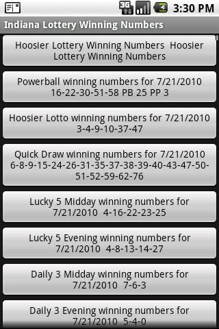 Indiana Lottery Winning Number 1.0