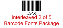 Interleaved 2 of 5 Barcode Fonts Package 13.09