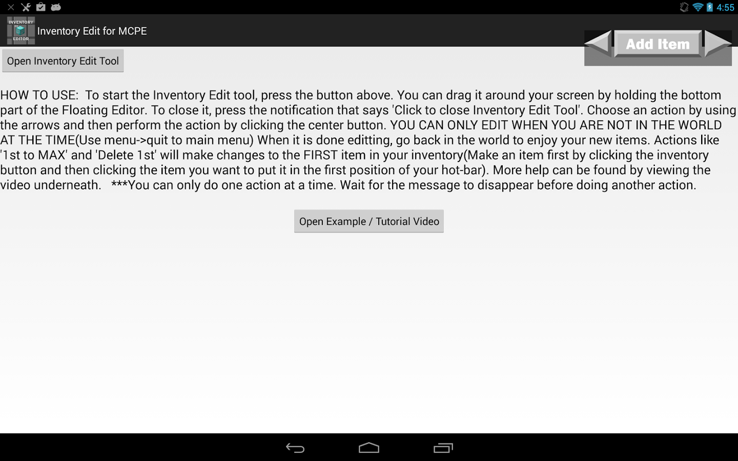 Inventory Edit for MCPE 1.41