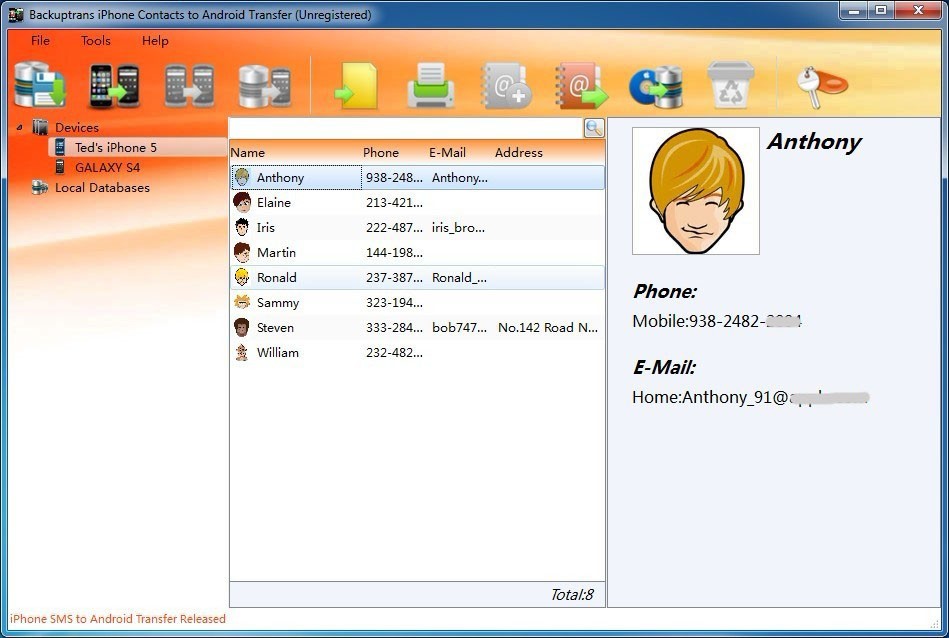 iPhone Contacts to Android Transfer 3.0.1