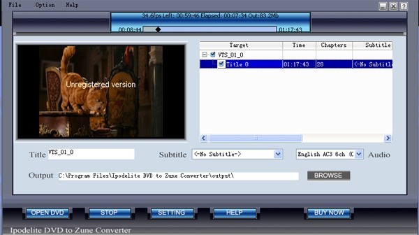 Ipodelite DVD To Zune Converter 1.2