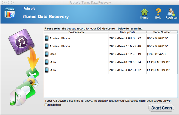 iPubsoft iTunes Data Recovery for Mac 2.1.6