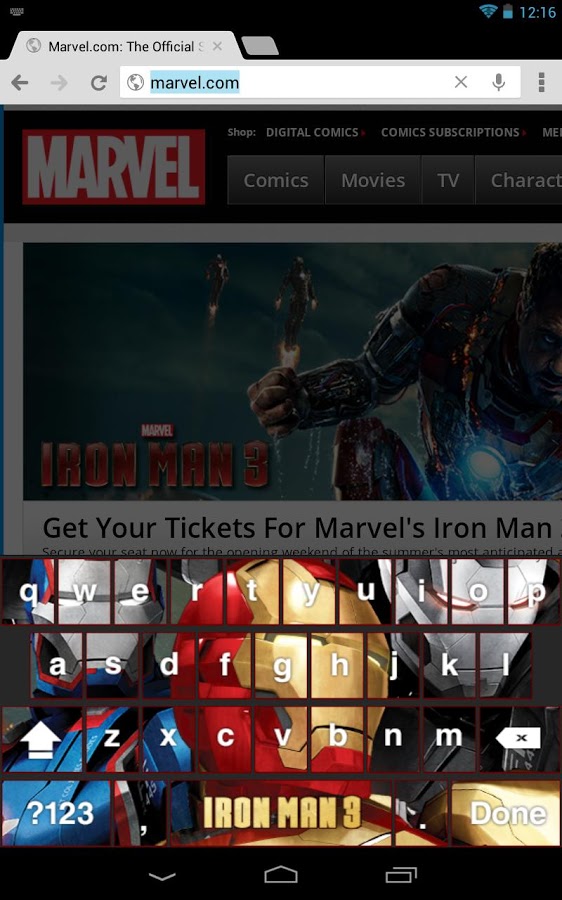 Iron Man 3 Keyboard Varies with device