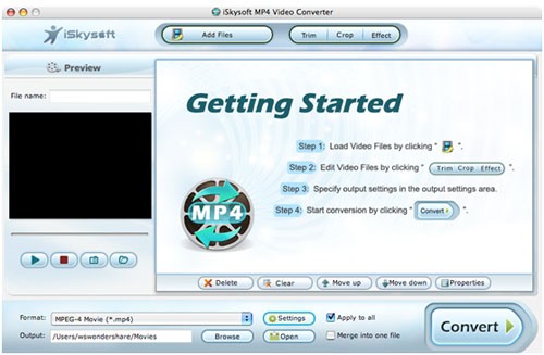 iSkysoft MP4 Video Converter for Mac 1.9.6.0
