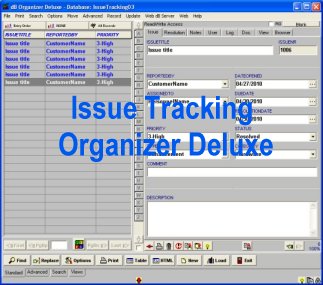 Issue Tracking Organizer Deluxe 3.9