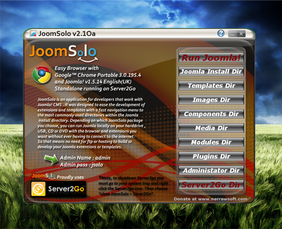 JoomSolo Joomla Standalone Server 2.10a 1.0