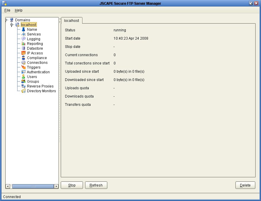 JSCAPE Secure FTP Server for Mac OS X 2.1