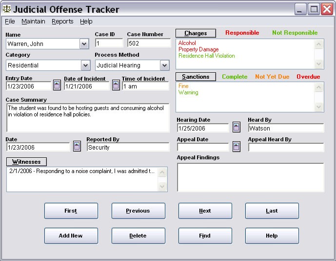 Judicial Offense Tracker 2.1.1