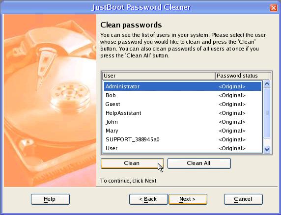 JustBoot Password Cleaner 7.0