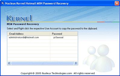 Kernel Hotmail MSN Password Recovery 4.01