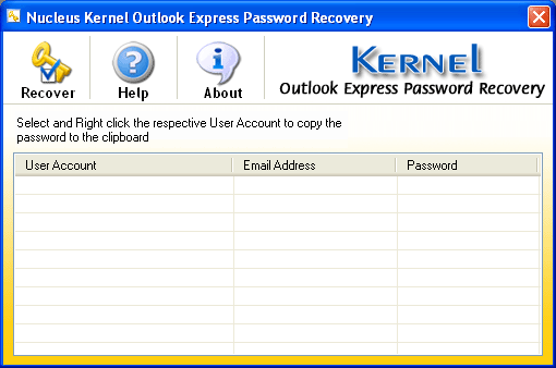 Kernel Outlook Express Password Recovery 10.08.01