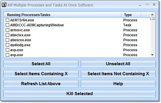 Kill Multiple Processes and Tasks At Once Software 7.0