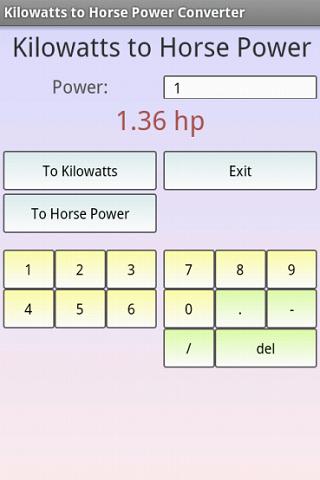 Kilowatts to Horse Power Pro 1.0