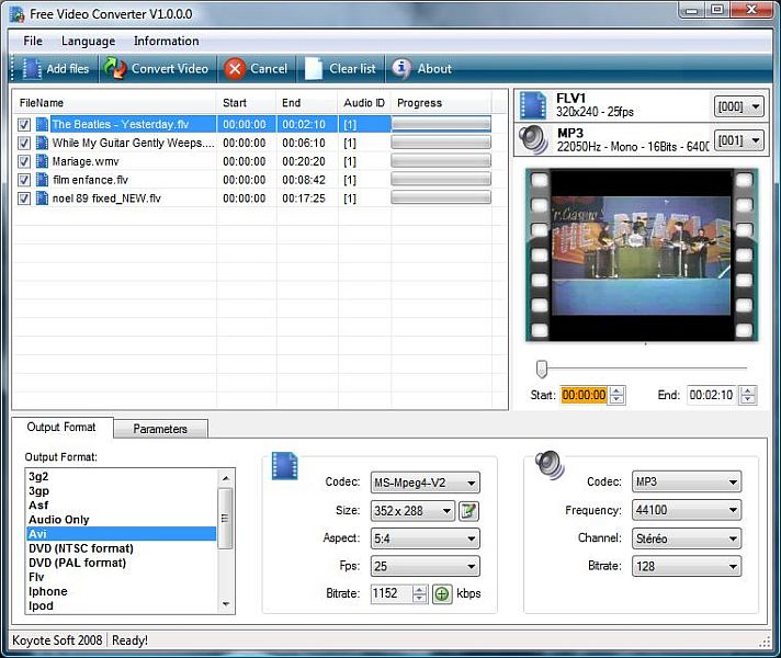 Koyote Free Video Converter 3.1