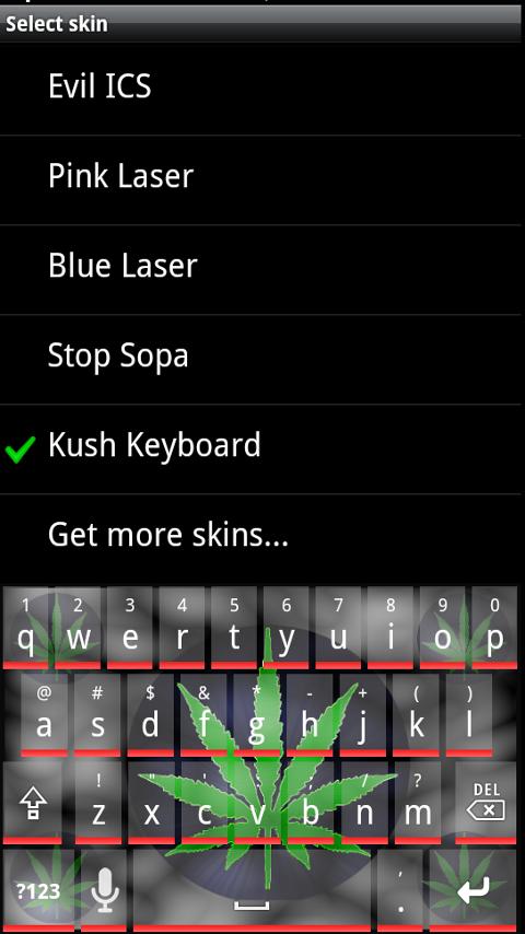 Kush HD Keyboard Skin / Theme 1.0