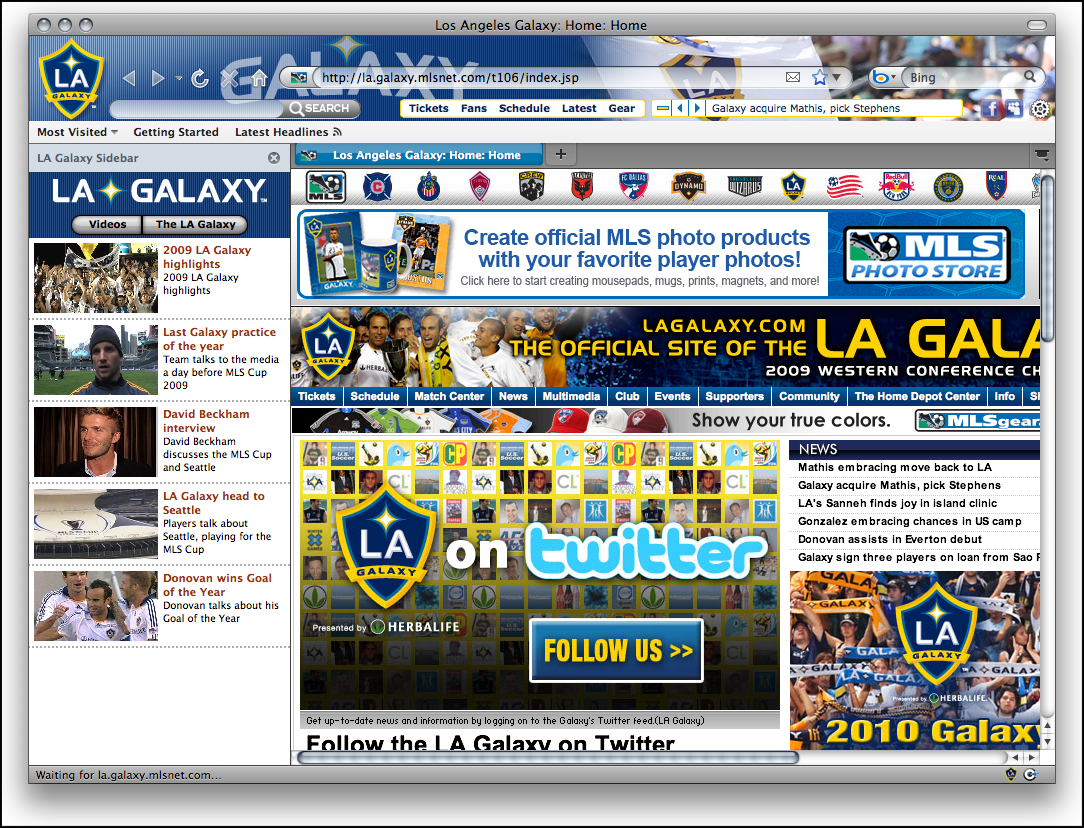 LA Galaxy MLS Soccer Firefox Theme 1.0.6