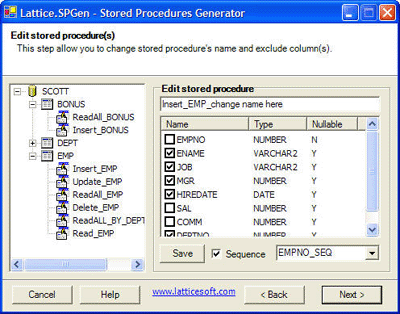Lattice.SPGen Stored Procedure and Code Generator 3.0