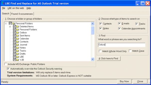 LBE Find and Replace for MS Outlook 3.1.4