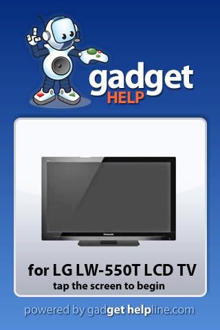 LG LW550 LCD TV Gadget Help 1.0
