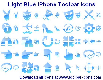 Light Blue iPhone Toolbar Icons 2012.1