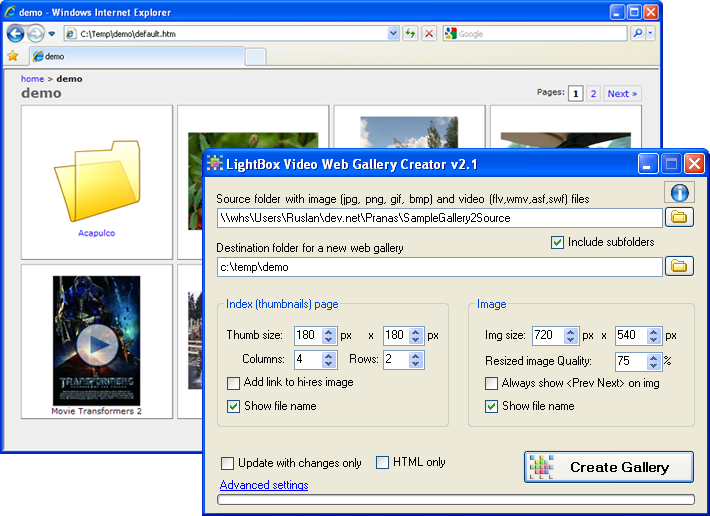 LightBox Video Web Gallery Creator 2.1.6