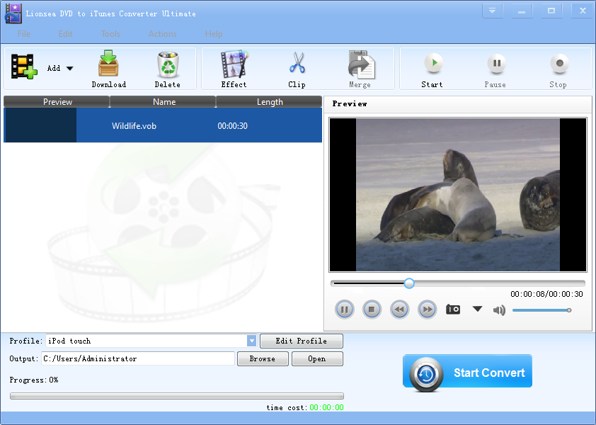 Lionsea DVD To ITunes Converter Ultimate 4.6.2