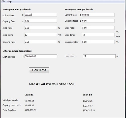 Loan Comparison Calculator 1.00