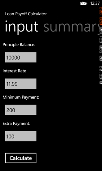 Loan Payoff Calculator 1.0.0.0