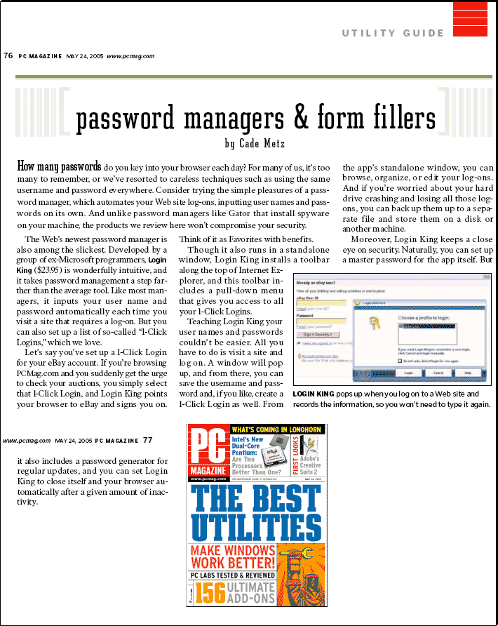 Login King Password Manager (Form-Filler Edition) 2007