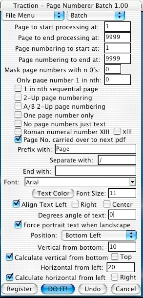 Mac PDF Page Numberer Batch 1.00