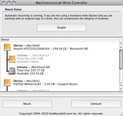MacForensicsLab Write Controller 1.0
