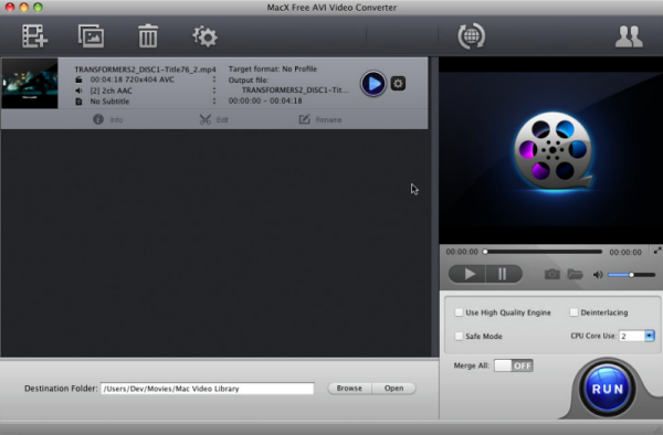 MacX Free AVI Video Converter 4.2.1