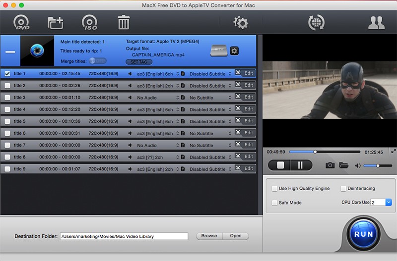 MacX Free DVD to Apple TV Converter Mac 4.2.0