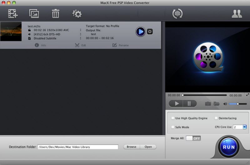 MacX Free PSP Video Converter 4.1.9