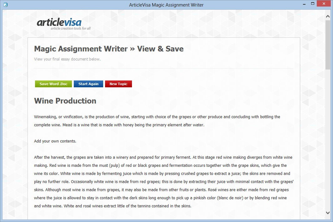 Magic Assignment Writer 1.0