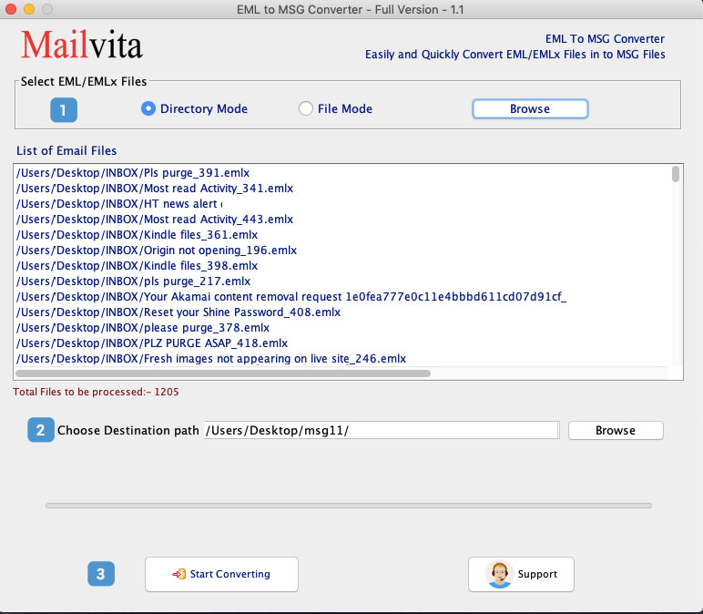 MailVita EML to MSG Converter for Mac 1.0