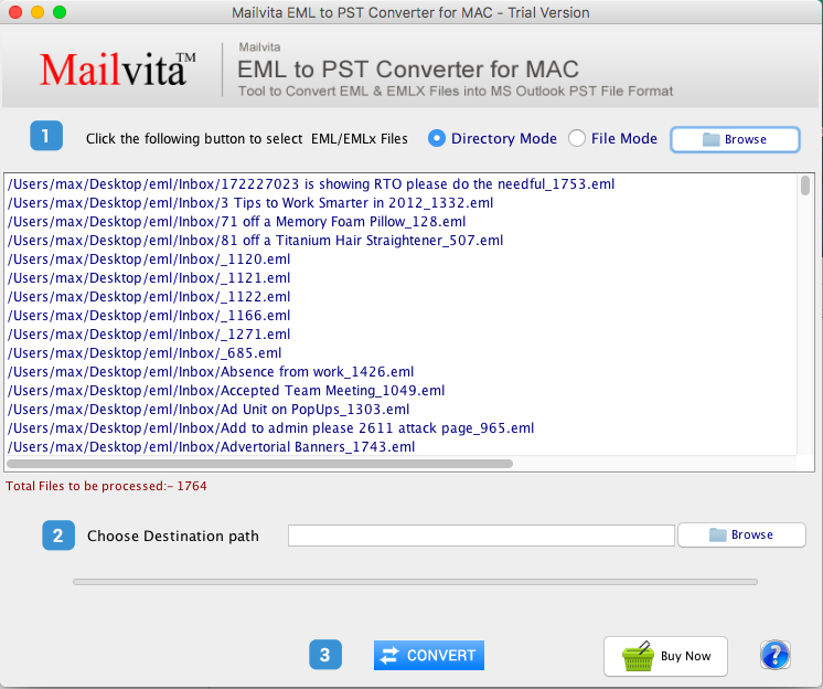 MailVita EML to PST Converter for Mac 1.0