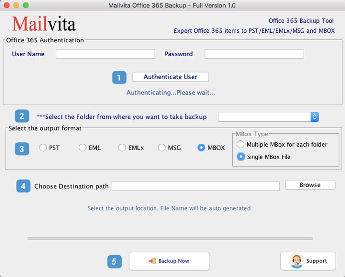 MailVita Office 365 Backup for Mac 1.0