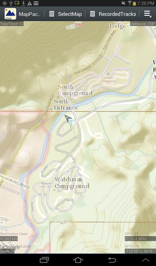 MapPack-GPS Zion Topo Map 1.5