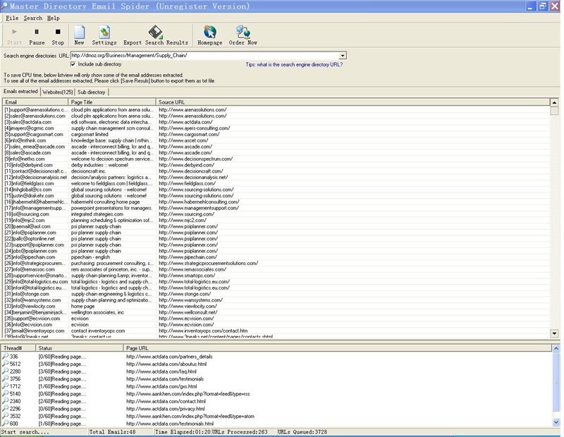 Master Directory Email Spider 2.46